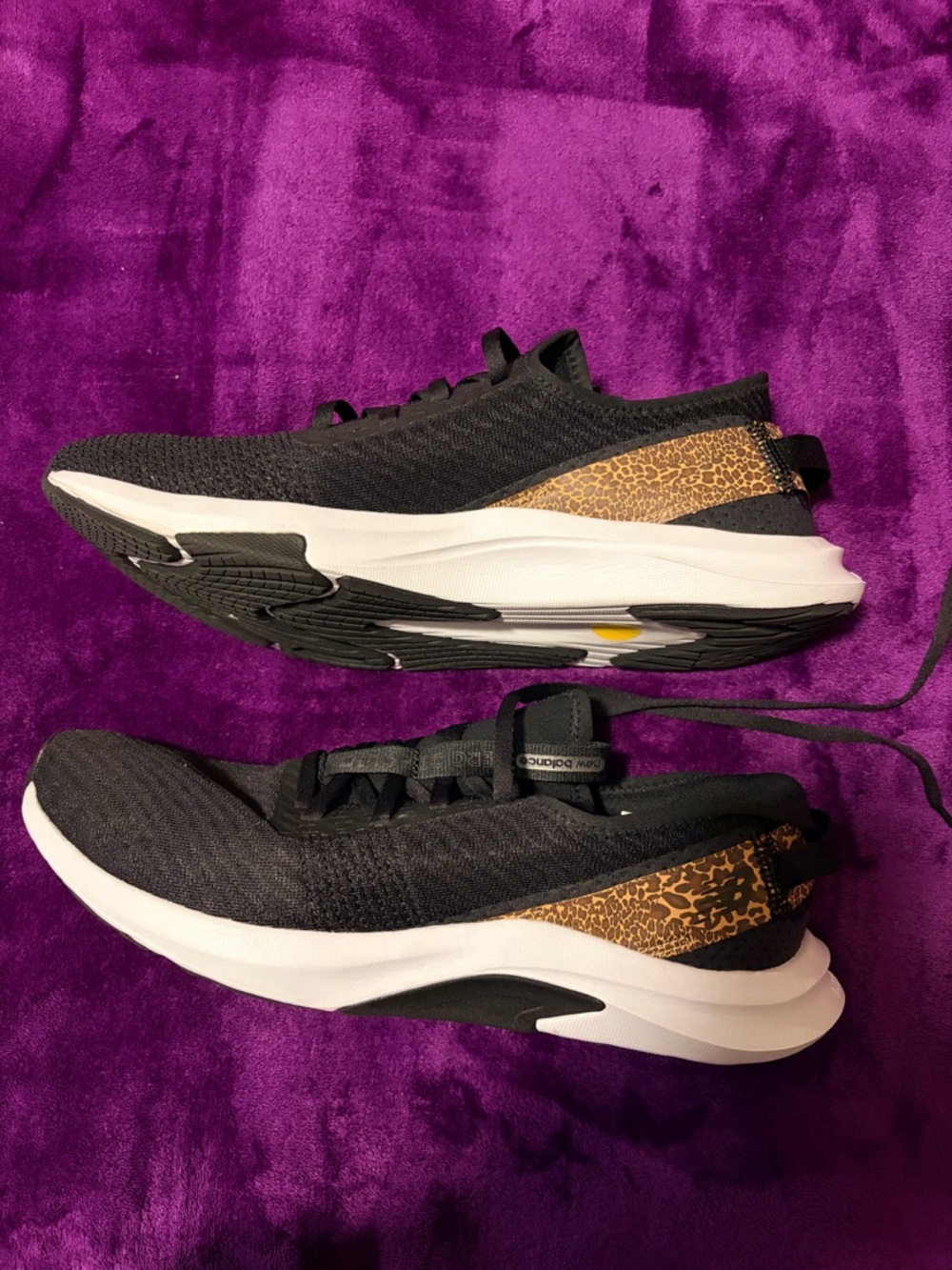 New Balance Black Knit Lace-Up Athletic Sneakers